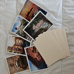 Set of 24 ~ 4 Each of Painted Italian Lanscapes Blank Scenic Note Cards